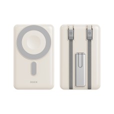 Повербанк портативний акумулятор Power bank Rock P50 Magnetic MagSafe магнітний 10000 mAh Beige